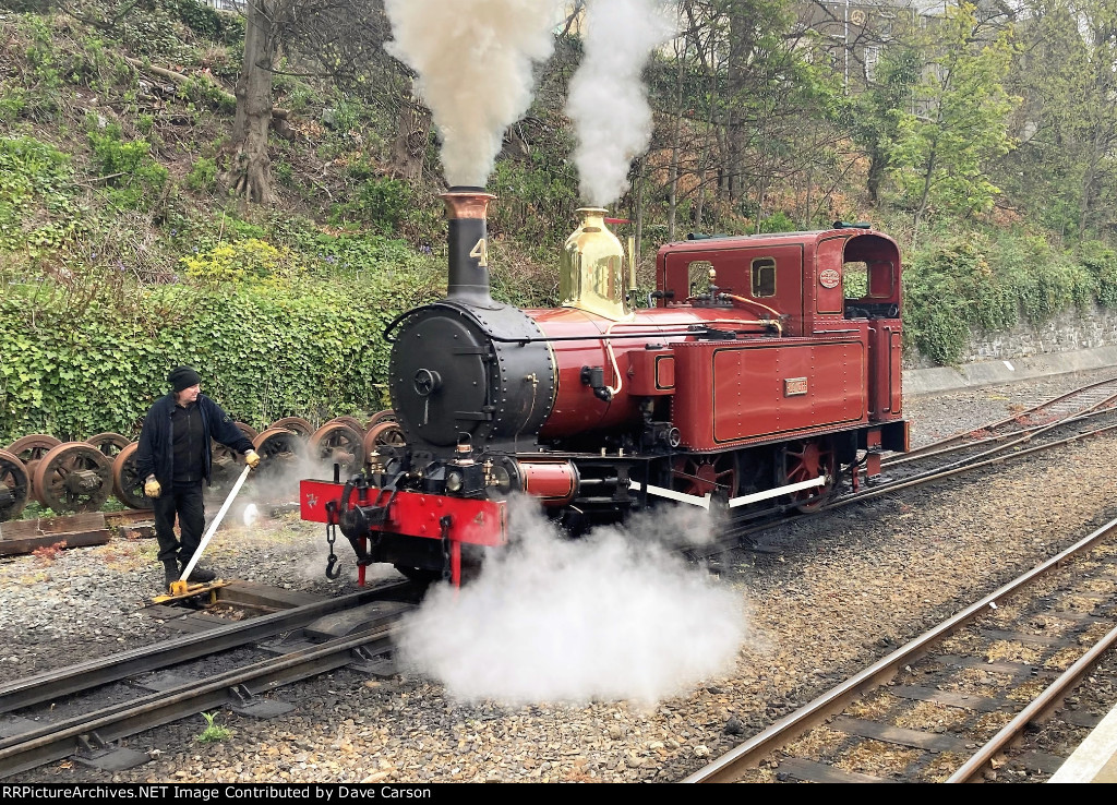 2-4-0T Loch ready to back down to our train.